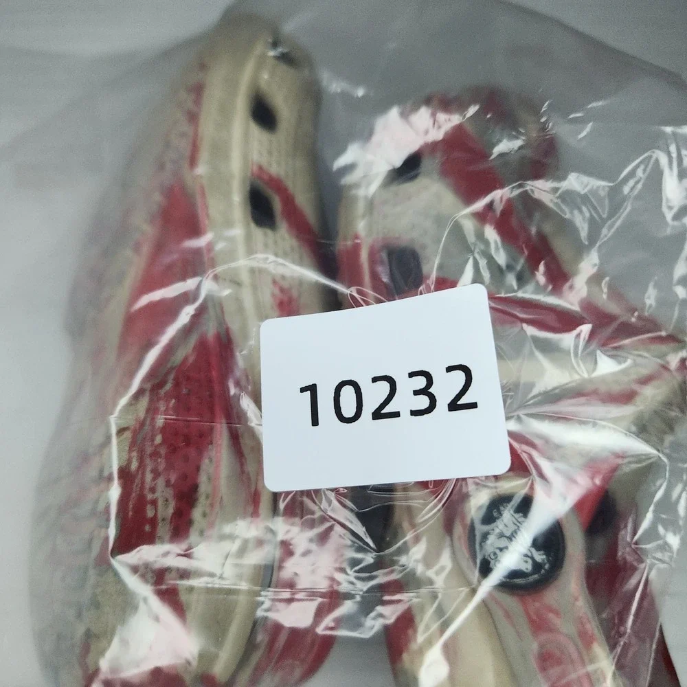 CROCS Classic Marbled Clogs Red White Gray‎ Kids Shoes C9